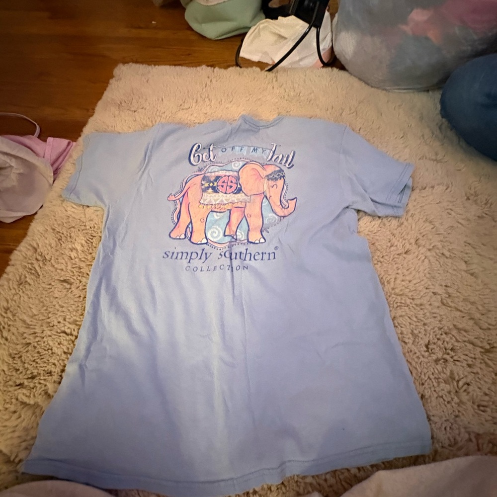 Simply Southern Light Blue Tee with Elephant Design